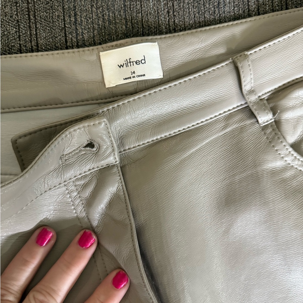 Wilfred Light Ivory Leather Trousers